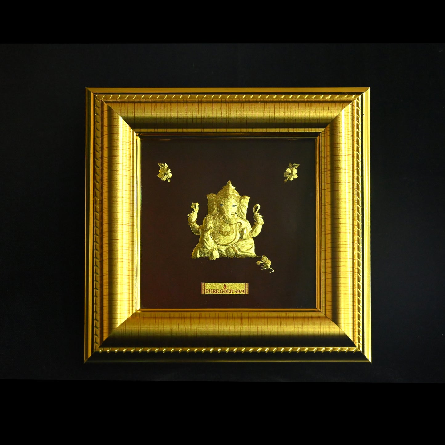 Gold Ganesha Frame Lord of Beginnings